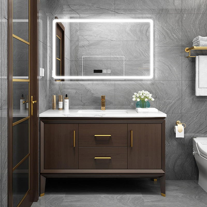 Bathroom Vanity Set Single Sink LED Mirror Sink Vanity with Faucet