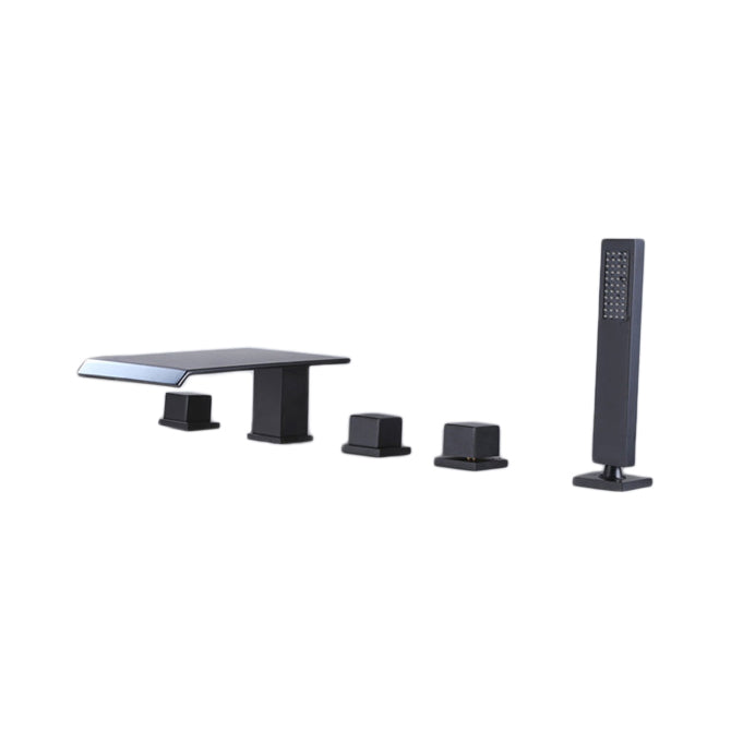 Contemporary Deck Mounted Copper Roman Tub Faucet Low Arc Roman Tub Faucet Set