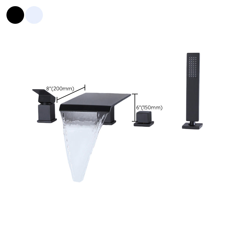 Contemporary Deck Mounted Copper Roman Tub Faucet Low Arc Roman Tub Faucet Set