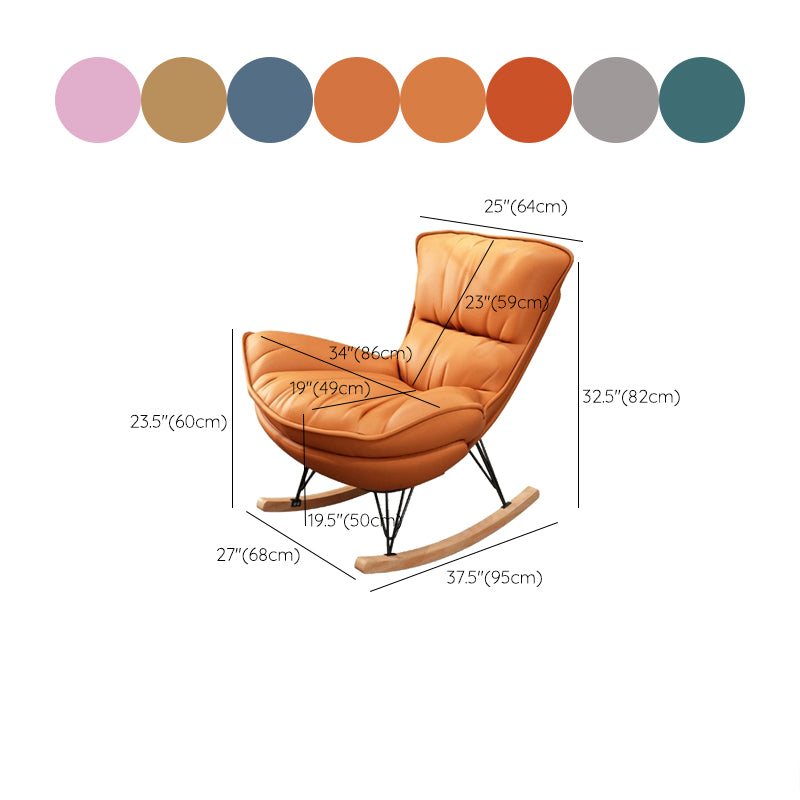 Contemporary Rocking Chair Cotton Upholstered Tufted Metal Frame Baby Rocking Chair