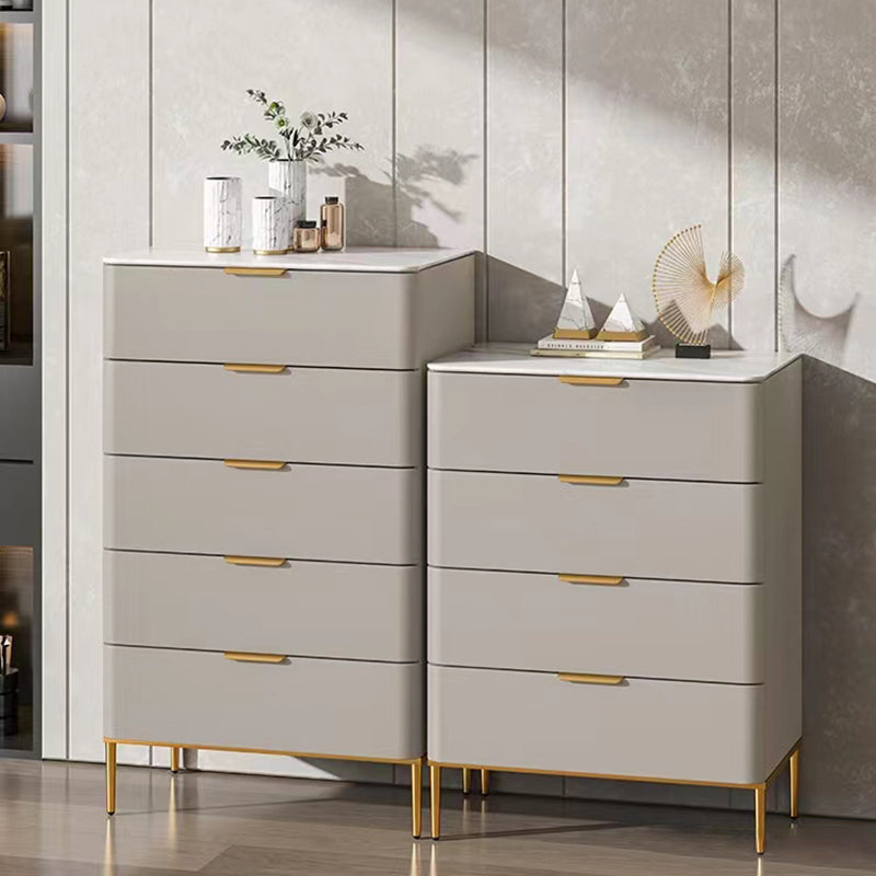 15.6-inch Width Stone Storage Chest Classic Glam Dresser with 4/5 Drawers
