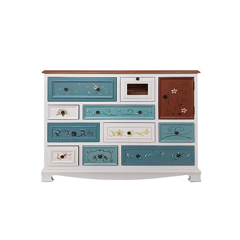 Bedroom Nautical Chest Solid Wood Storage Chest with Drawers