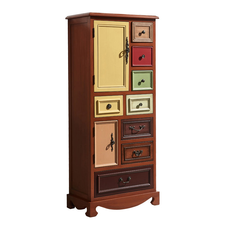 Coastal Storage Chest Dresser Solid Wood Storage Chest with Drawers and Doors