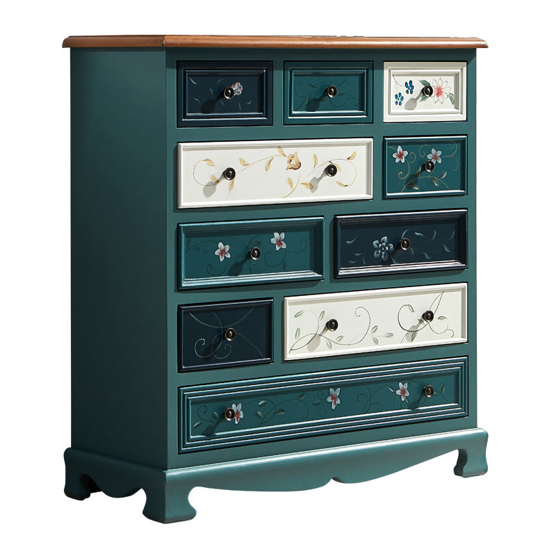 Coastal Storage Chest Dresser Solid Wood Storage Chest with Drawers and Doors