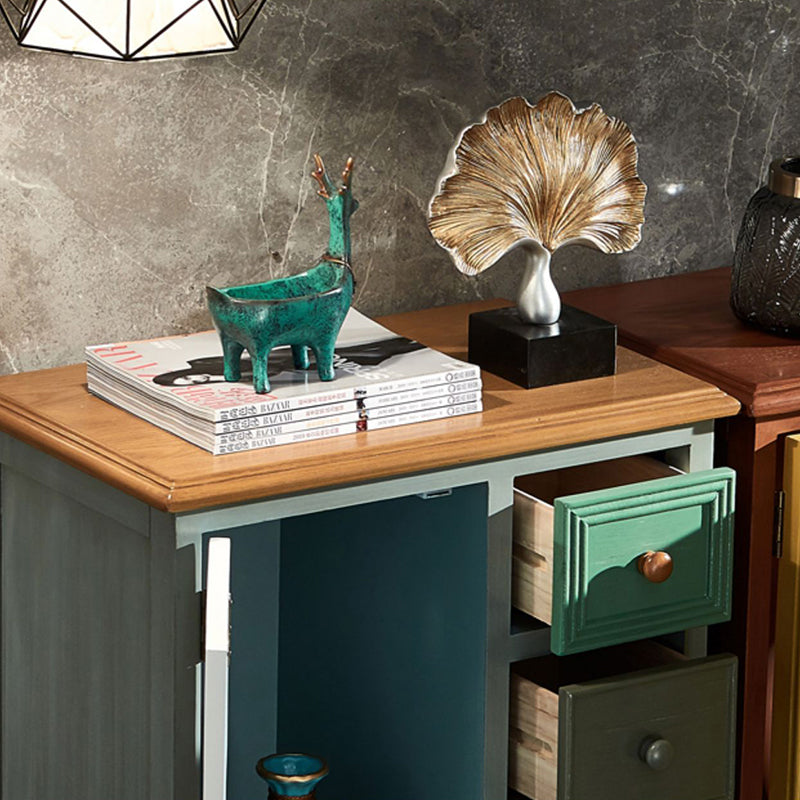 Coastal Storage Chest Dresser Solid Wood Storage Chest with Drawers and Doors