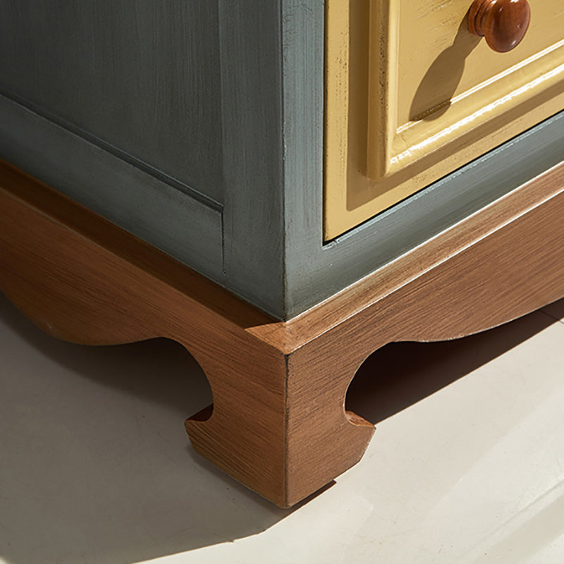 Coastal Storage Chest Dresser Solid Wood Storage Chest with Drawers and Doors