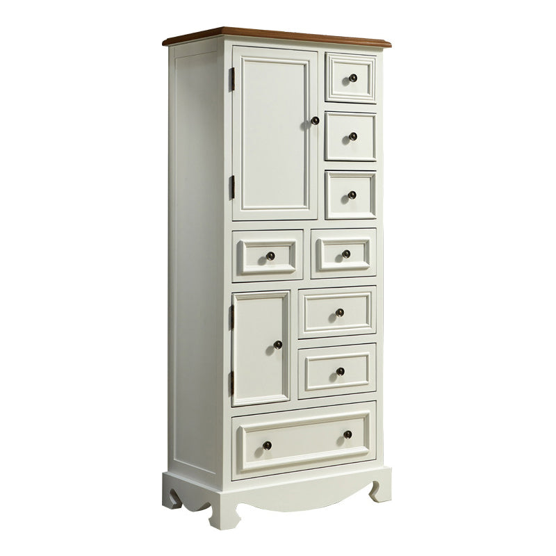 Coastal Storage Chest Dresser Solid Wood Storage Chest with Drawers and Doors
