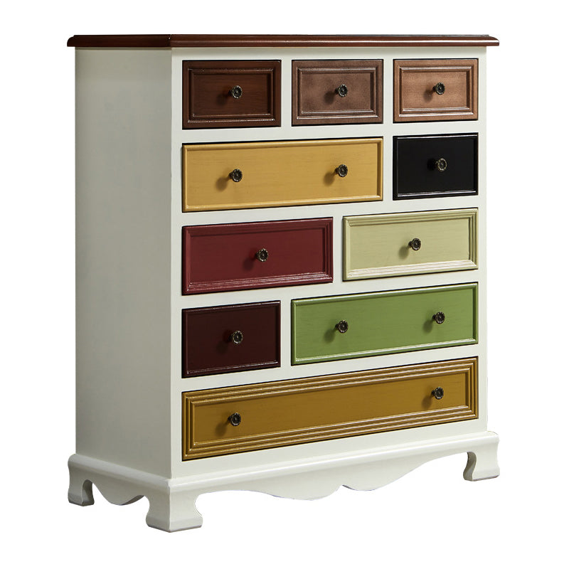 Coastal Storage Chest Dresser Solid Wood Storage Chest with Drawers and Doors