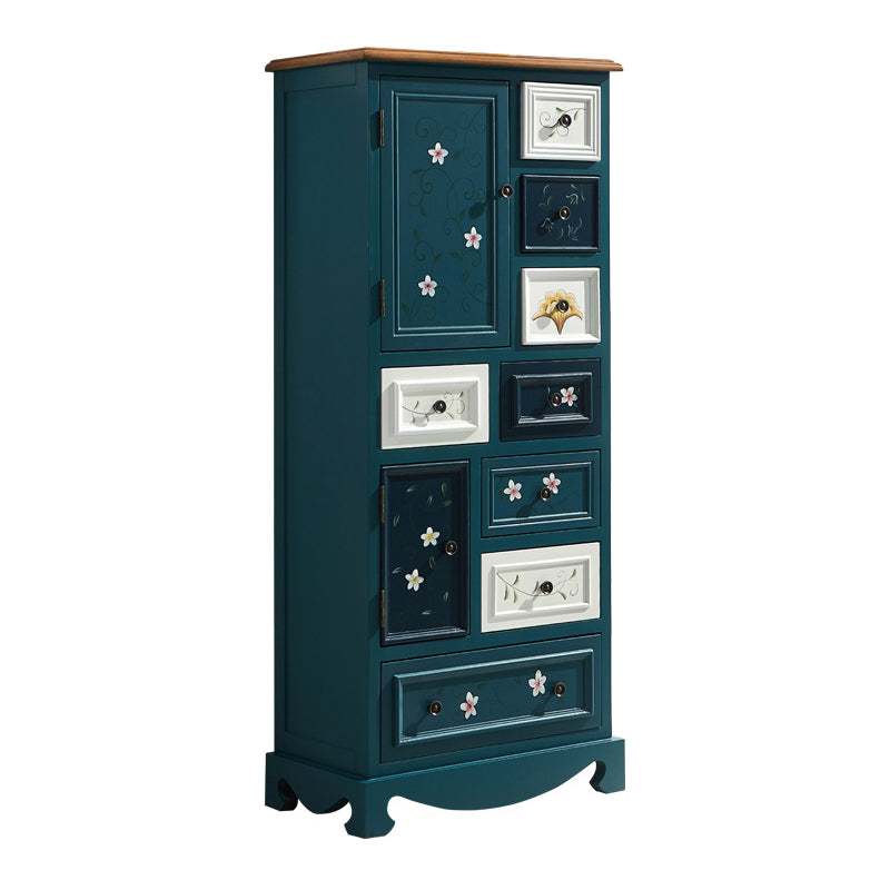 Coastal Storage Chest Dresser Solid Wood Storage Chest with Drawers and Doors