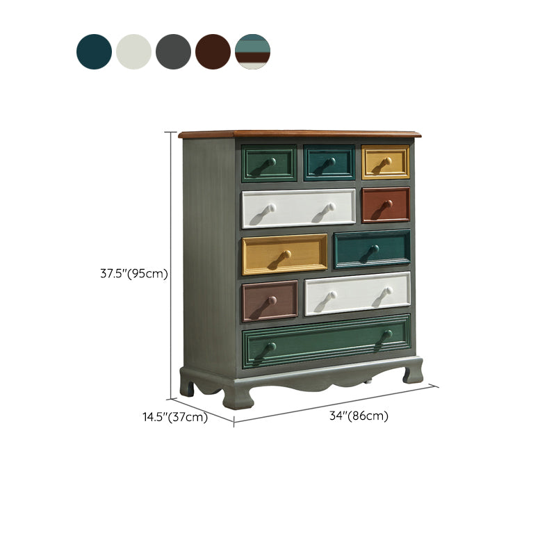 Coastal Storage Chest Dresser Solid Wood Storage Chest with Drawers and Doors