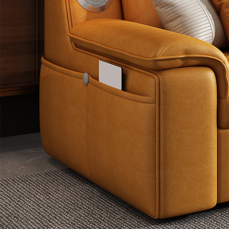 32" Wide Contemporary Futon Sofa Bed Orange Pillow Back Sleeper Sofa