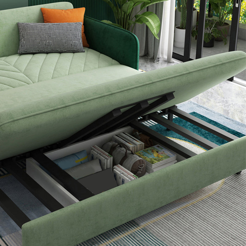 31" Wide Glam Futon Sofa Bed Green Futon Sleeper Sofa with Storage