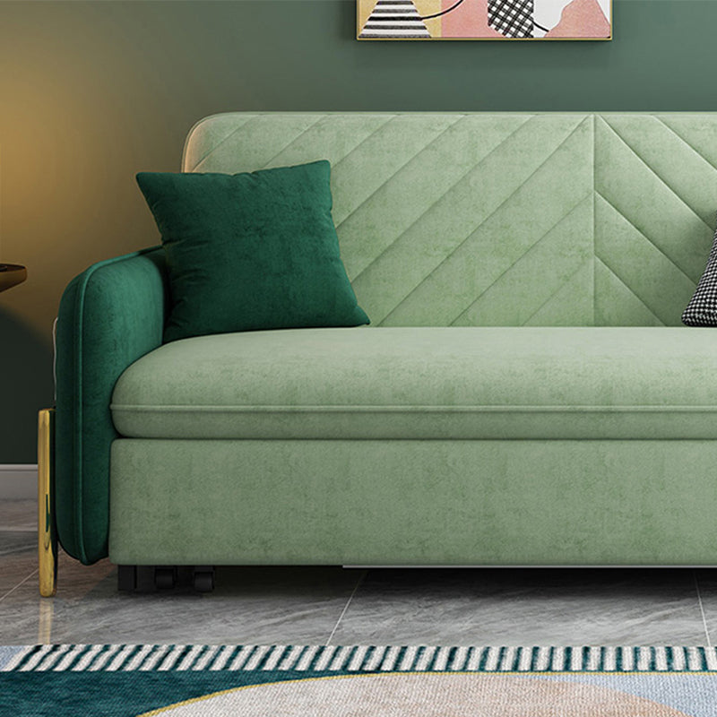 31" Wide Glam Futon Sofa Bed Green Futon Sleeper Sofa with Storage