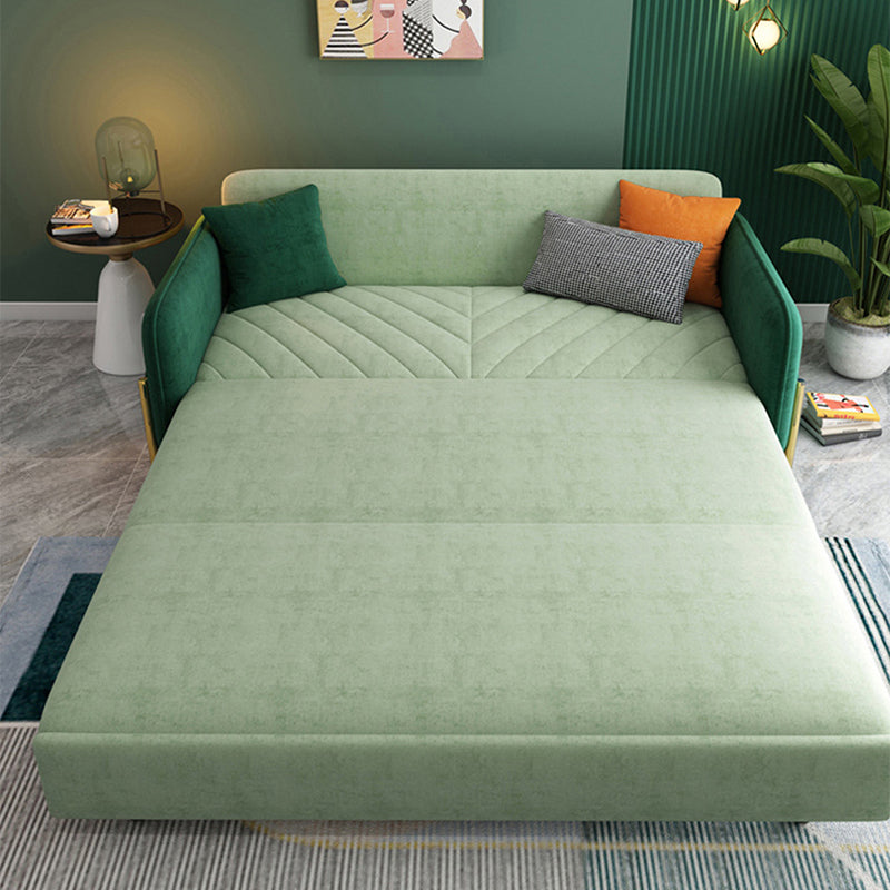31" Wide Glam Futon Sofa Bed Green Futon Sleeper Sofa with Storage