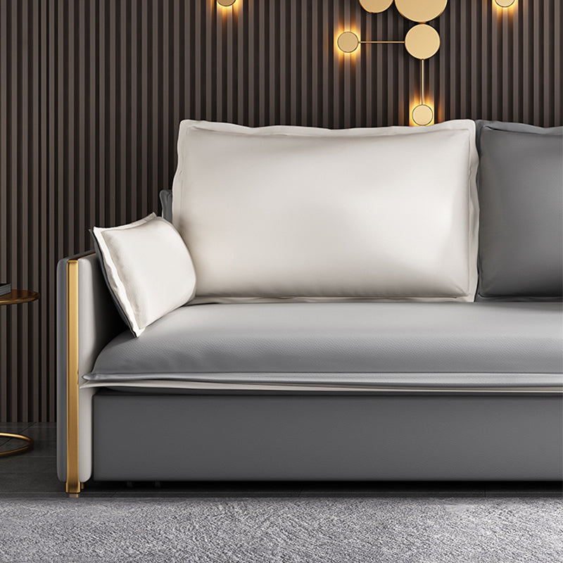 31" Wide Glam Futon Sofa Bed Gray Futon Sleeper Sofa with Storage