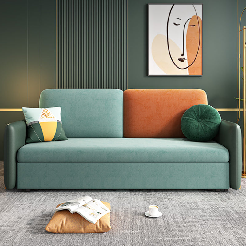 34" Wide Glam Futon Sofa Bed Green Futon Sleeper Sofa with Storage