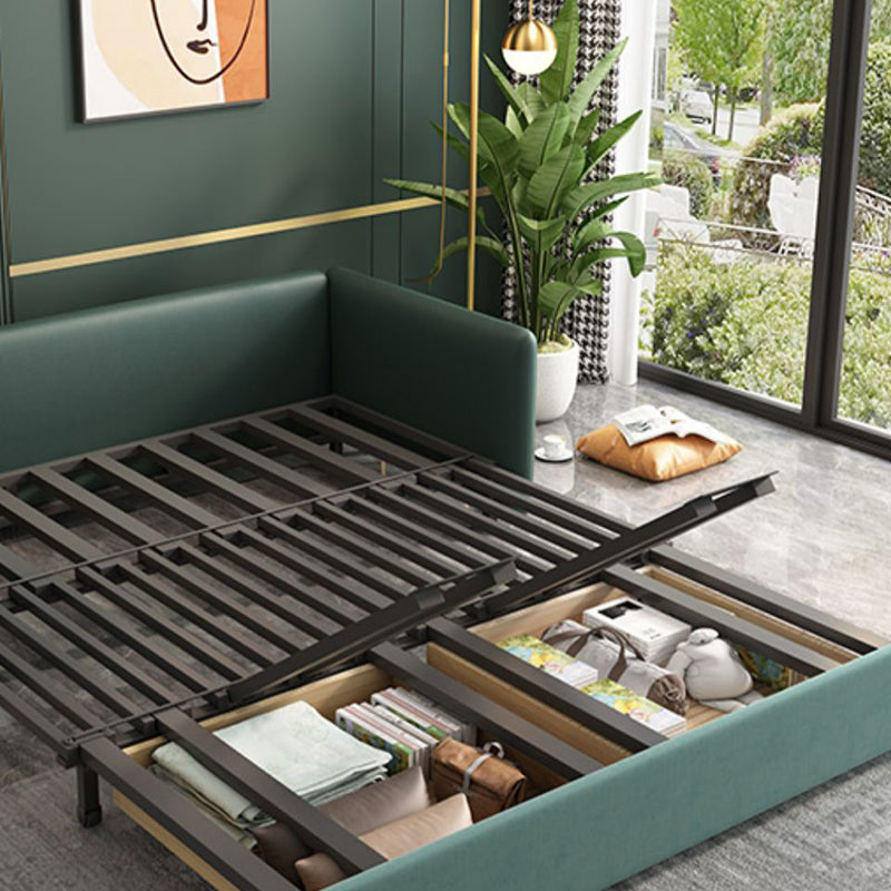 34" Wide Glam Futon Sofa Bed Green Futon Sleeper Sofa with Storage