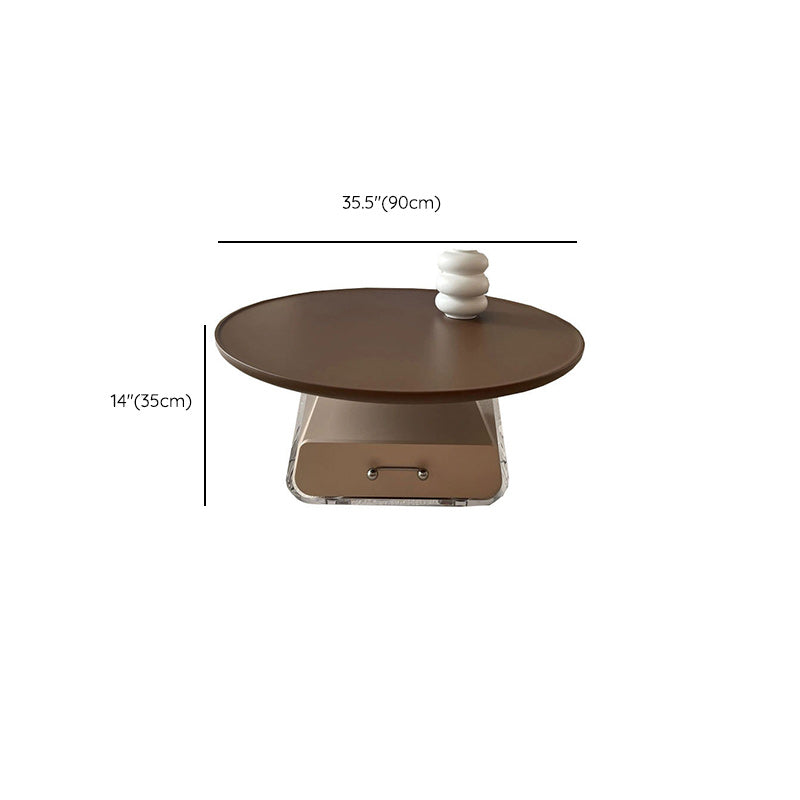 Contemporary Coffee Table Round Wooden Coffee Cocktail Table
