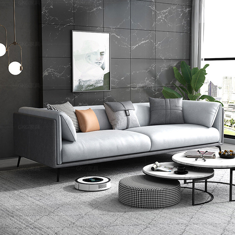 Pillow Top Arm Sofa with Pillows Seating Contemporary in Gray