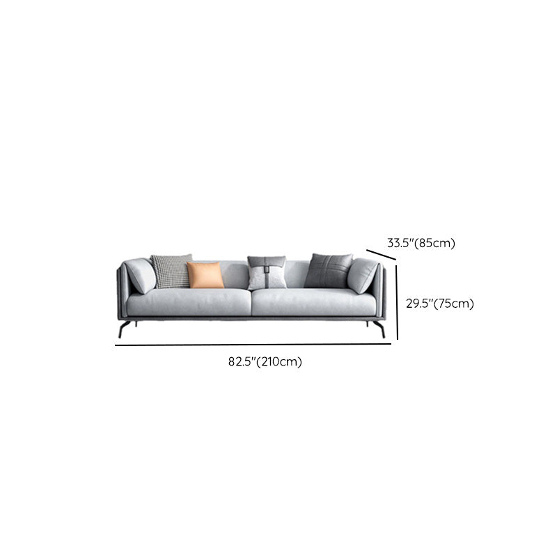 Pillow Top Arm Sofa with Pillows Seating Contemporary in Gray