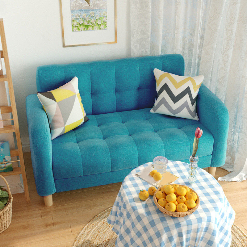 27.55" High Square Arm Sofa Chenille Sofa with Biscuit Back for Apartment