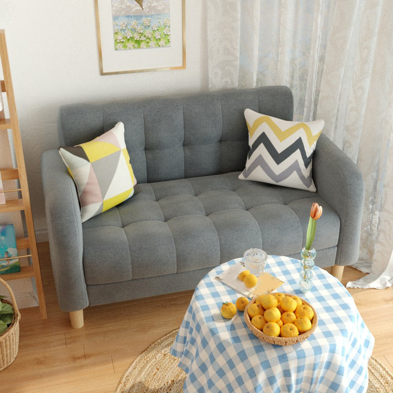 27.55" High Square Arm Sofa Chenille Sofa with Biscuit Back for Apartment