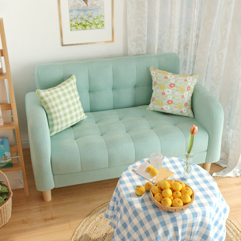 27.55" High Square Arm Sofa Chenille Sofa with Biscuit Back for Apartment