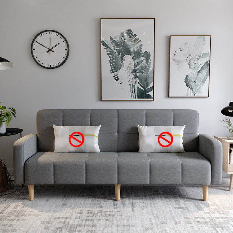 29.92" High Linen Sofa Stain Convertible Sofa with Biscuit Back