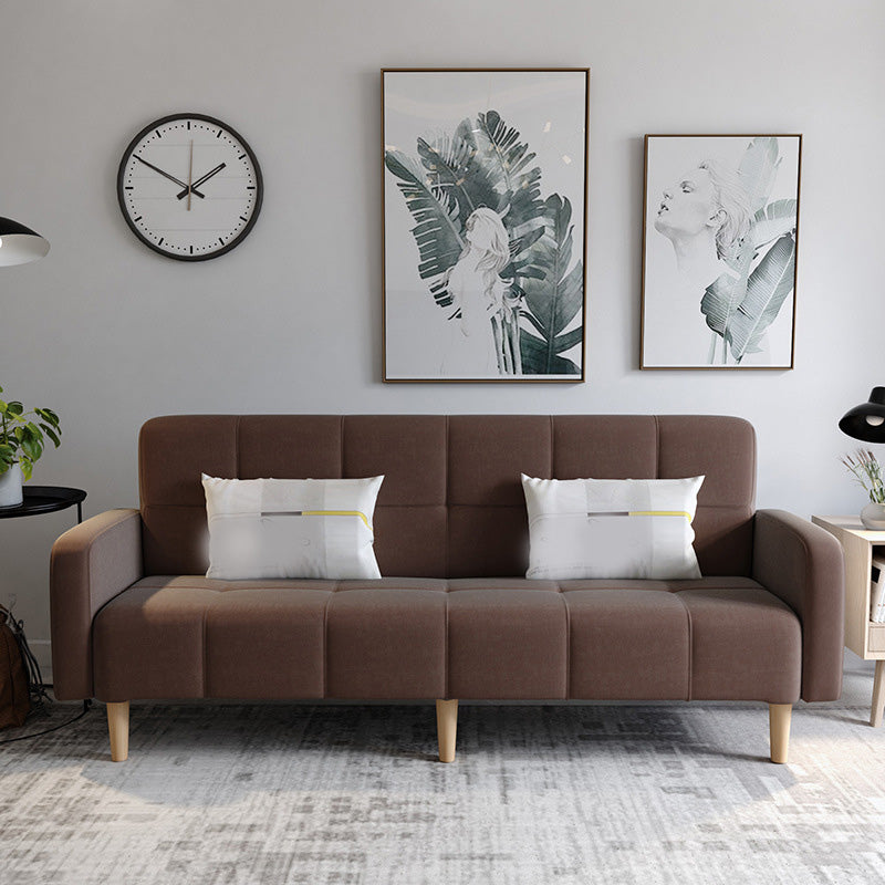 29.92" High Linen Sofa Stain Convertible Sofa with Biscuit Back