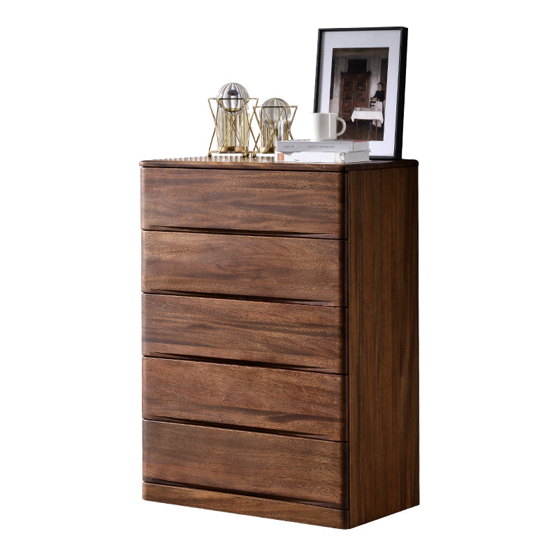 Mid-Century Modern Accent Chest with 5 Drawers Rectangle Chest