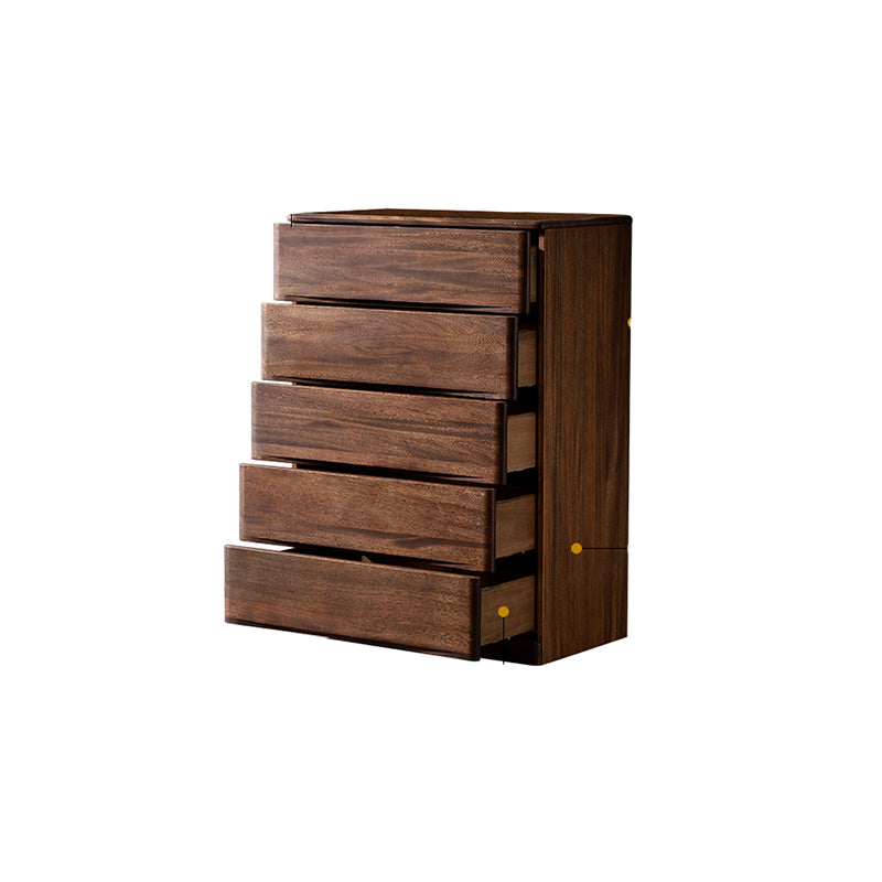 Mid-Century Modern Accent Chest with 5 Drawers Rectangle Chest