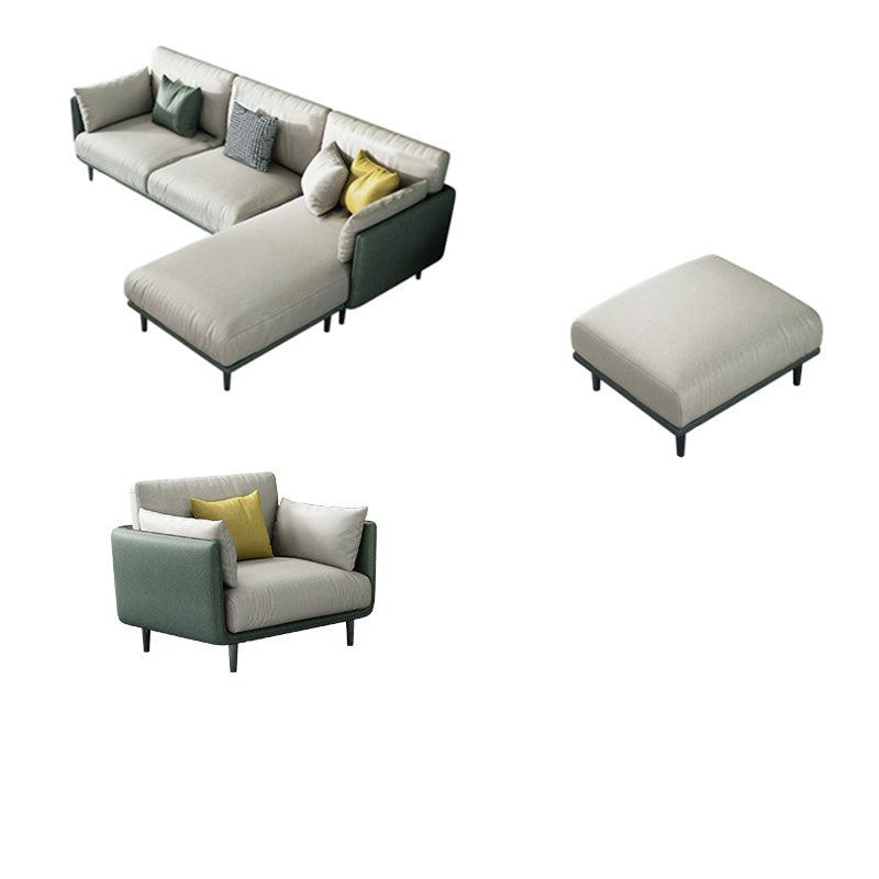 Contemporary Faux Leather Sofa with Pillows Back and Pillow Top Arm