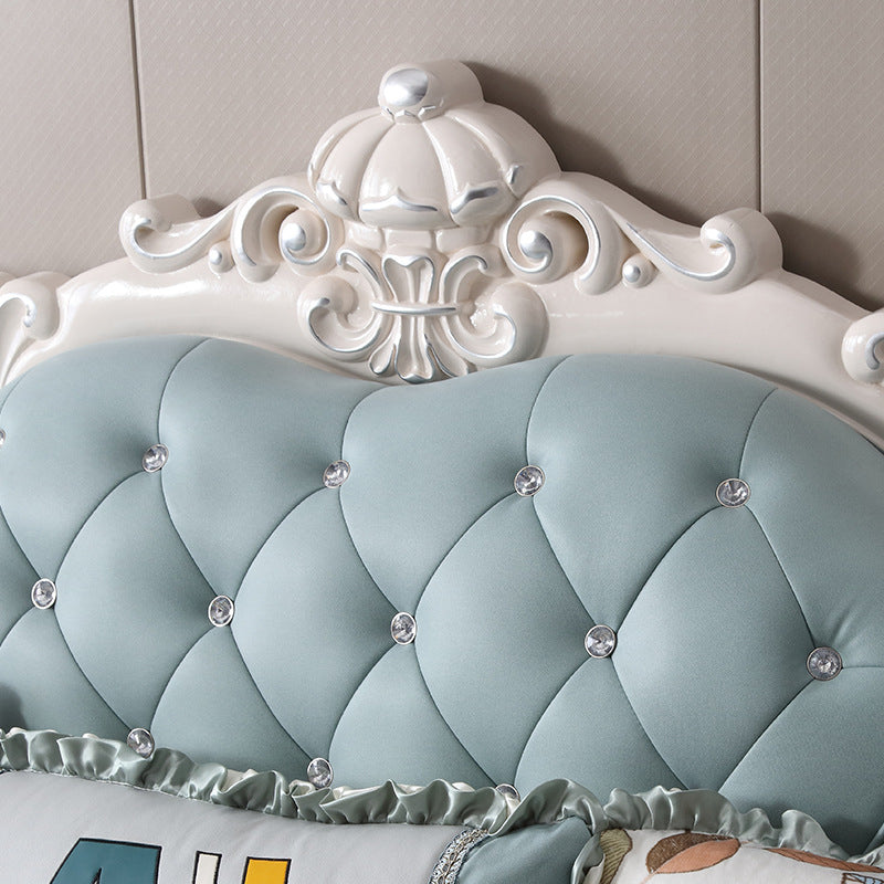 74" Wide French Country Sectional Sofa Leather Sleeper Sectional