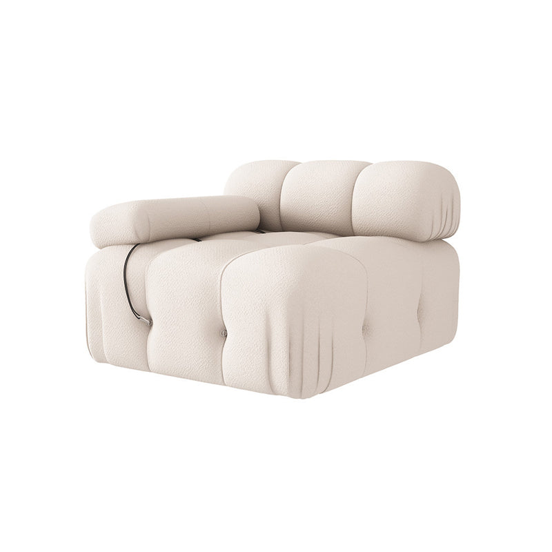 35" Wide Scandinavian Sectional Sofa White Fabric Sleeper Sectional