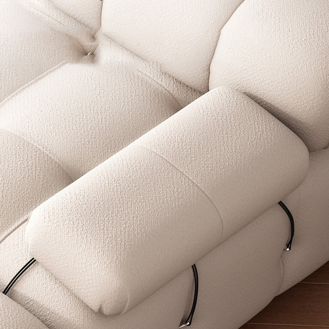 35" Wide Scandinavian Sectional Sofa White Fabric Sleeper Sectional