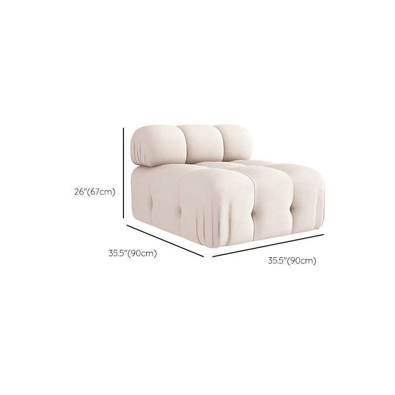 35" Wide Scandinavian Sectional Sofa White Fabric Sleeper Sectional