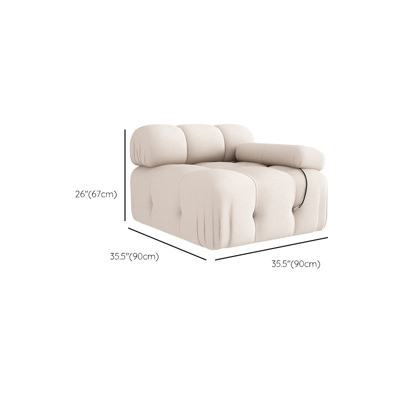 35" Wide Scandinavian Sectional Sofa White Fabric Sleeper Sectional