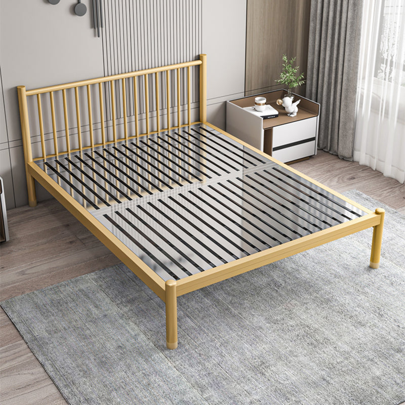 Metal Contemporary Standard Bed with Metal Legs Bed Frame with Headboard