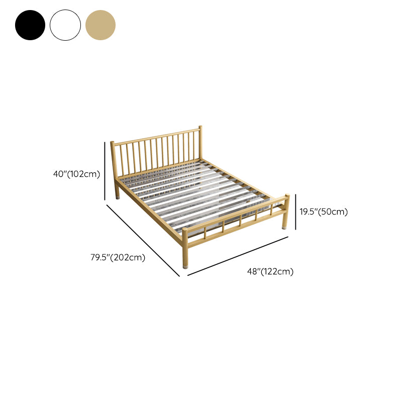 Metal Contemporary Standard Bed with Metal Legs Bed Frame with Headboard