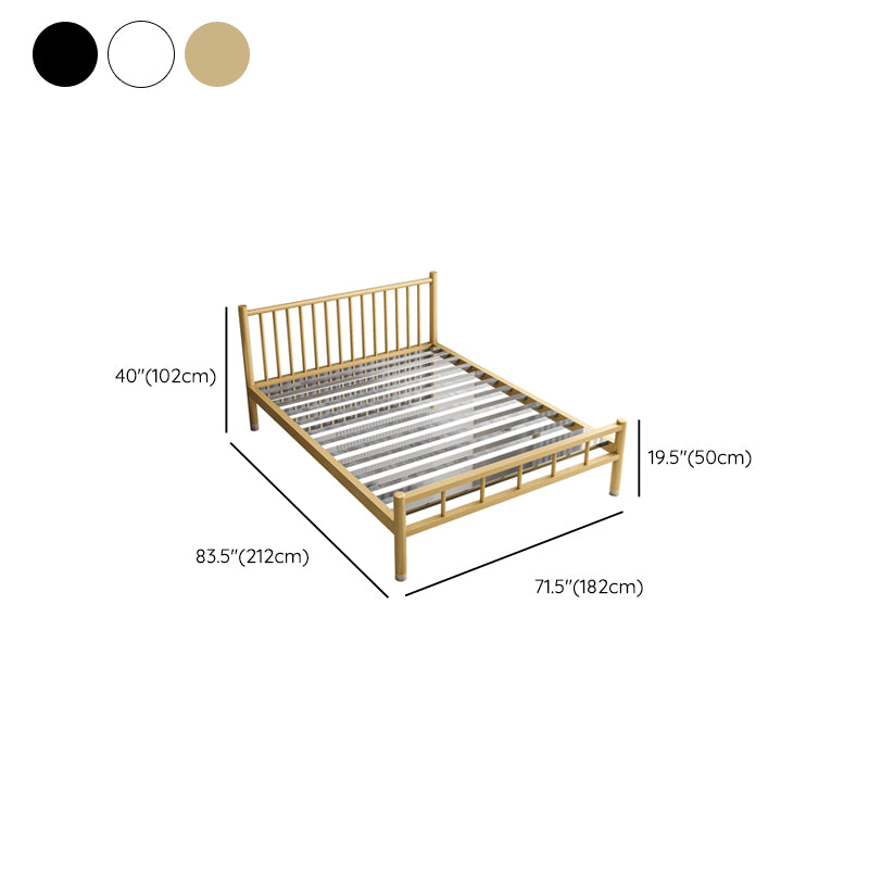 Metal Contemporary Standard Bed with Metal Legs Bed Frame with Headboard