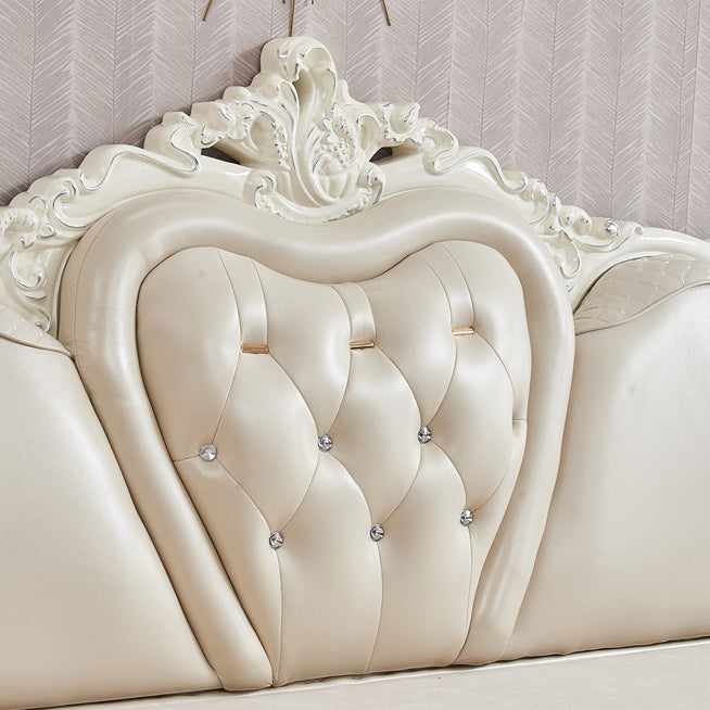 78" Wide French Country Sectional Sofa Leather Sleeper Sectional