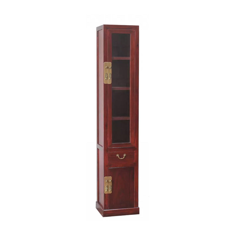 74.8" Tall 4 -drawer Accent Cabinet Solid Wood Glass Paned Chest