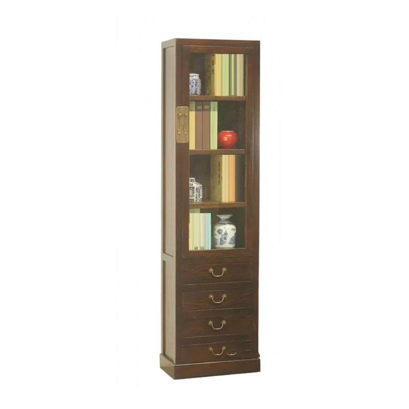 74.8" Tall 4 -drawer Accent Cabinet Solid Wood Glass Paned Chest
