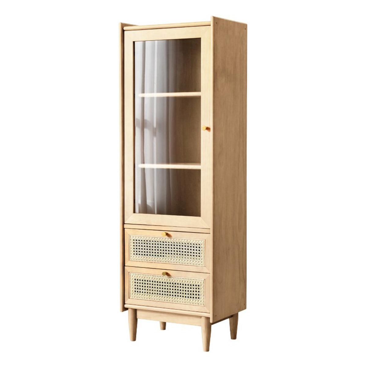 Stain Resistant Storage Cabinet Glass Paned Standard Cabinet