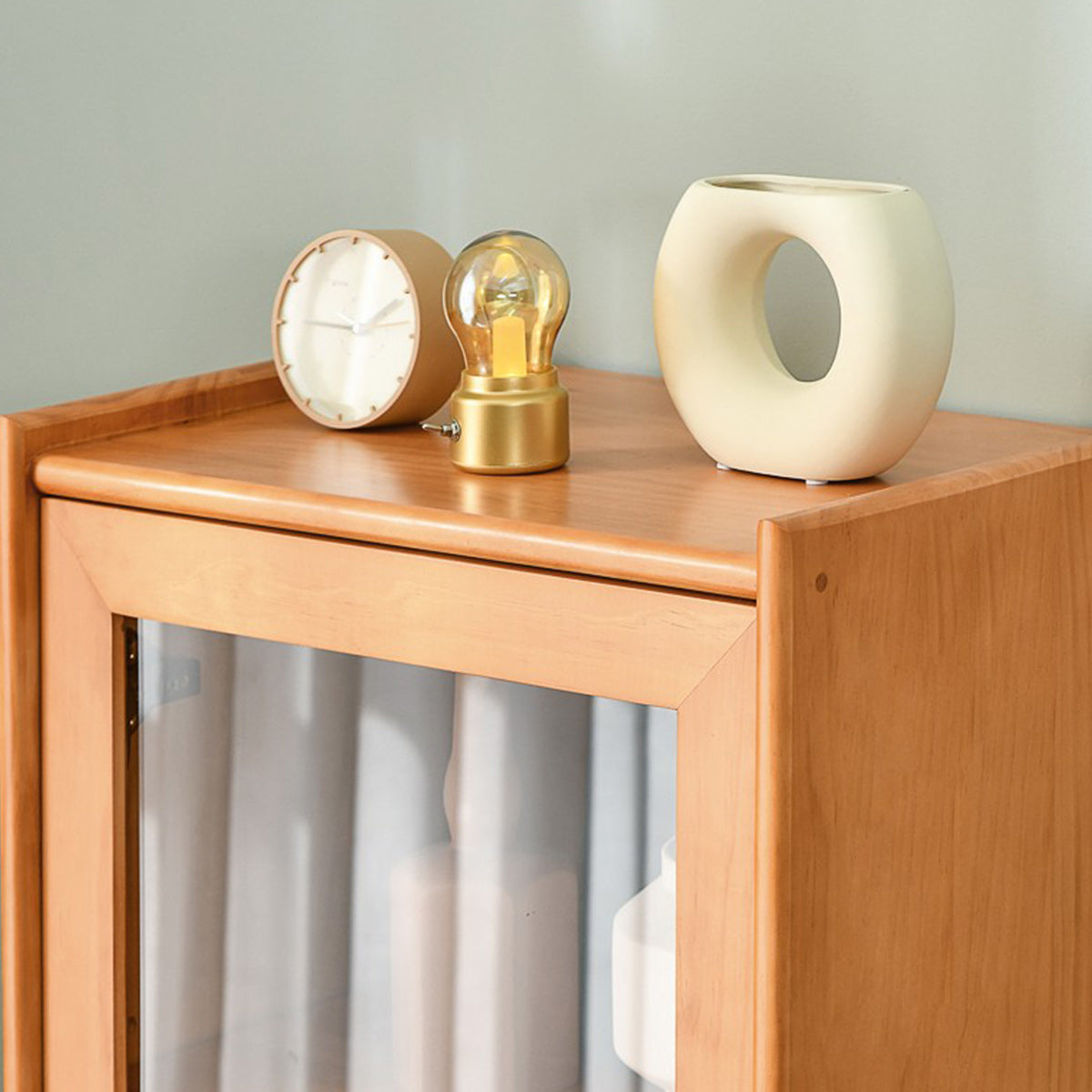 Stain Resistant Storage Cabinet Glass Paned Standard Cabinet