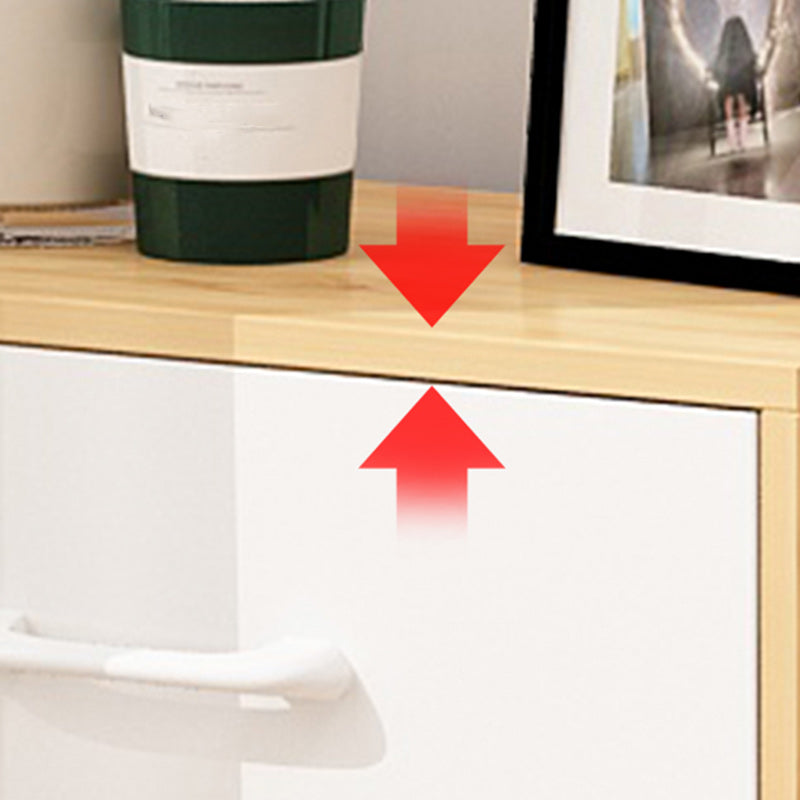 Contemporary Simple Rectangular Wood Cabinet with Doors and Drawers