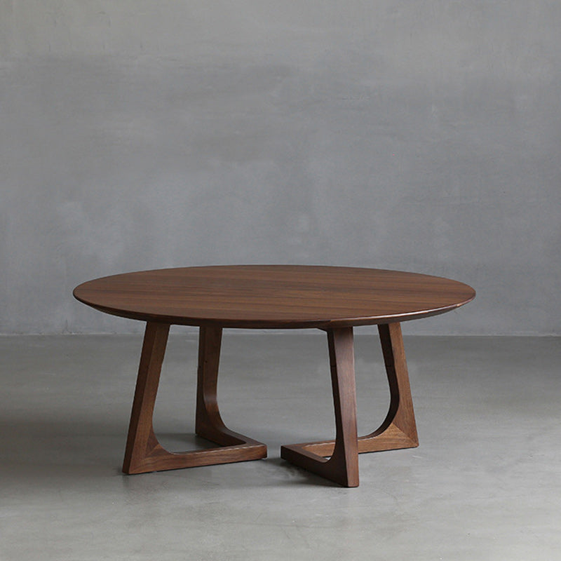 Contemporary Wooden Bunching Tables Round Medium Wood Coffee Table