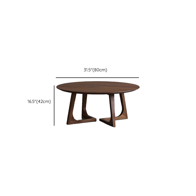 Contemporary Wooden Bunching Tables Round Medium Wood Coffee Table