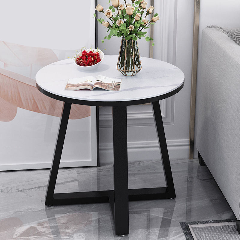 Glam Slate Coffee Table Rectangle Coffee Cocktail Table with Cross Legs