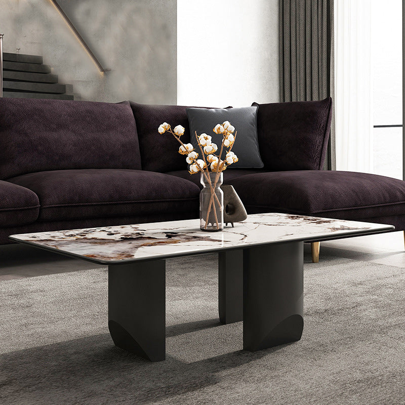 Contemporary Slate Rectangle Coffee Table Standard Single Coffee Table